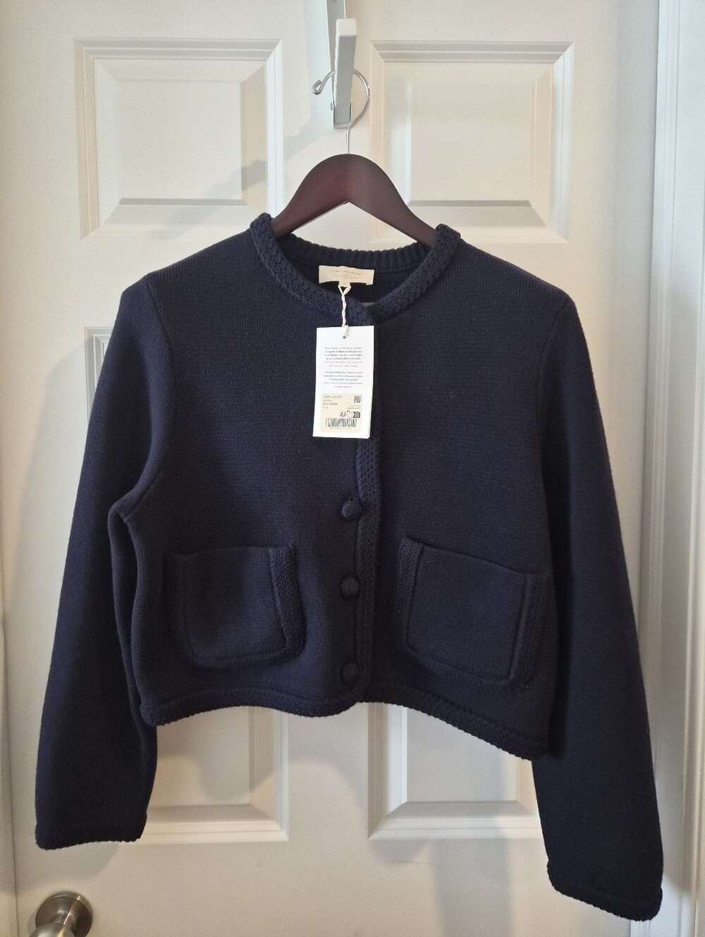 *NWT* [Sezane] Auguste Jacket In Navy, Size M, Merino Wool Blend, Cardigan - Picture 3 of 9